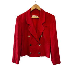 VINTAGE JONES NEW YORK Petite Gold Button Double Breasted Short Blazer Jacket 10